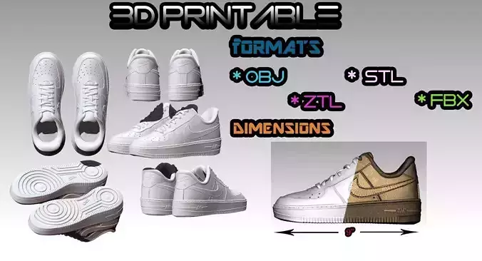 Nike Airforce  1 shoe for 3d print 3D print model