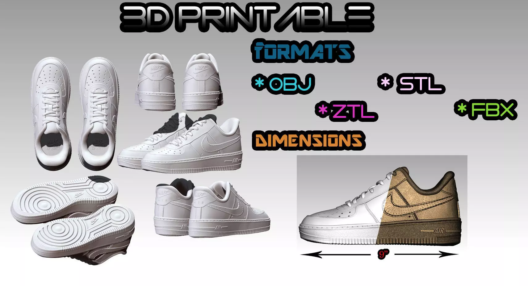 Nike Airforce  1 shoe for 3d print 3D print model_0