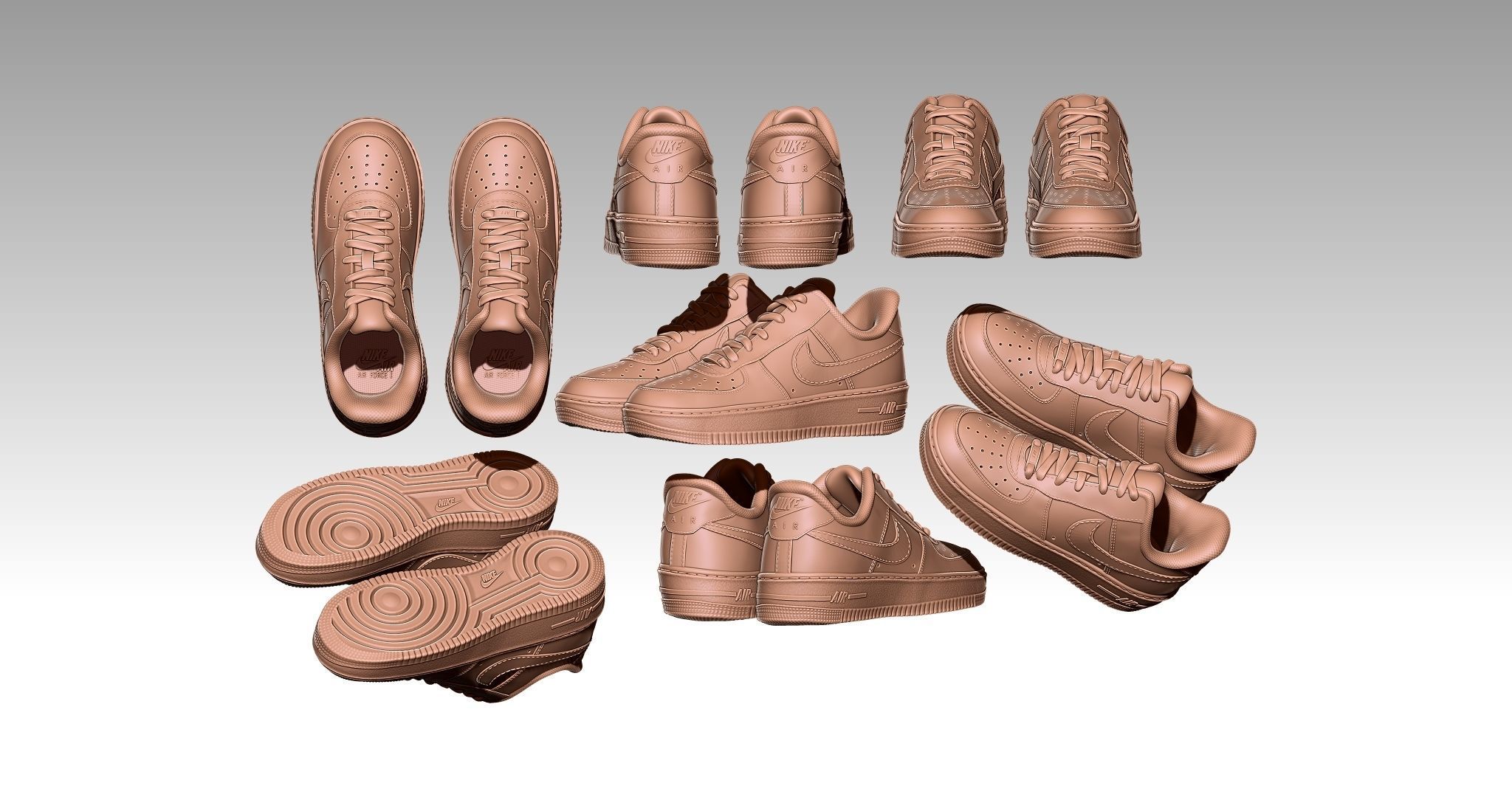 Nike Airforce  1 shoe for 3d print 3D print model_5