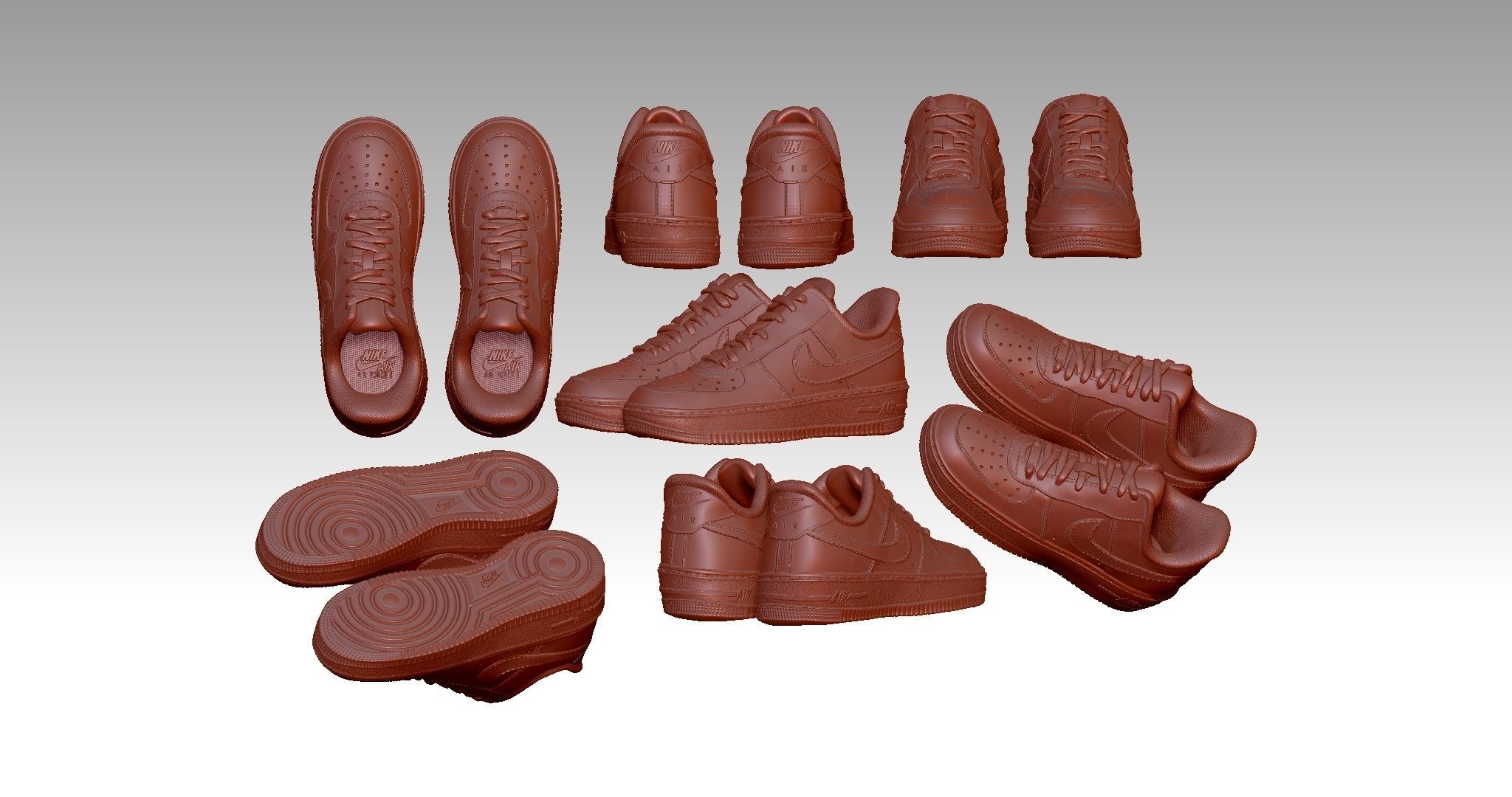 Nike Airforce  1 shoe for 3d print 3D print model_3