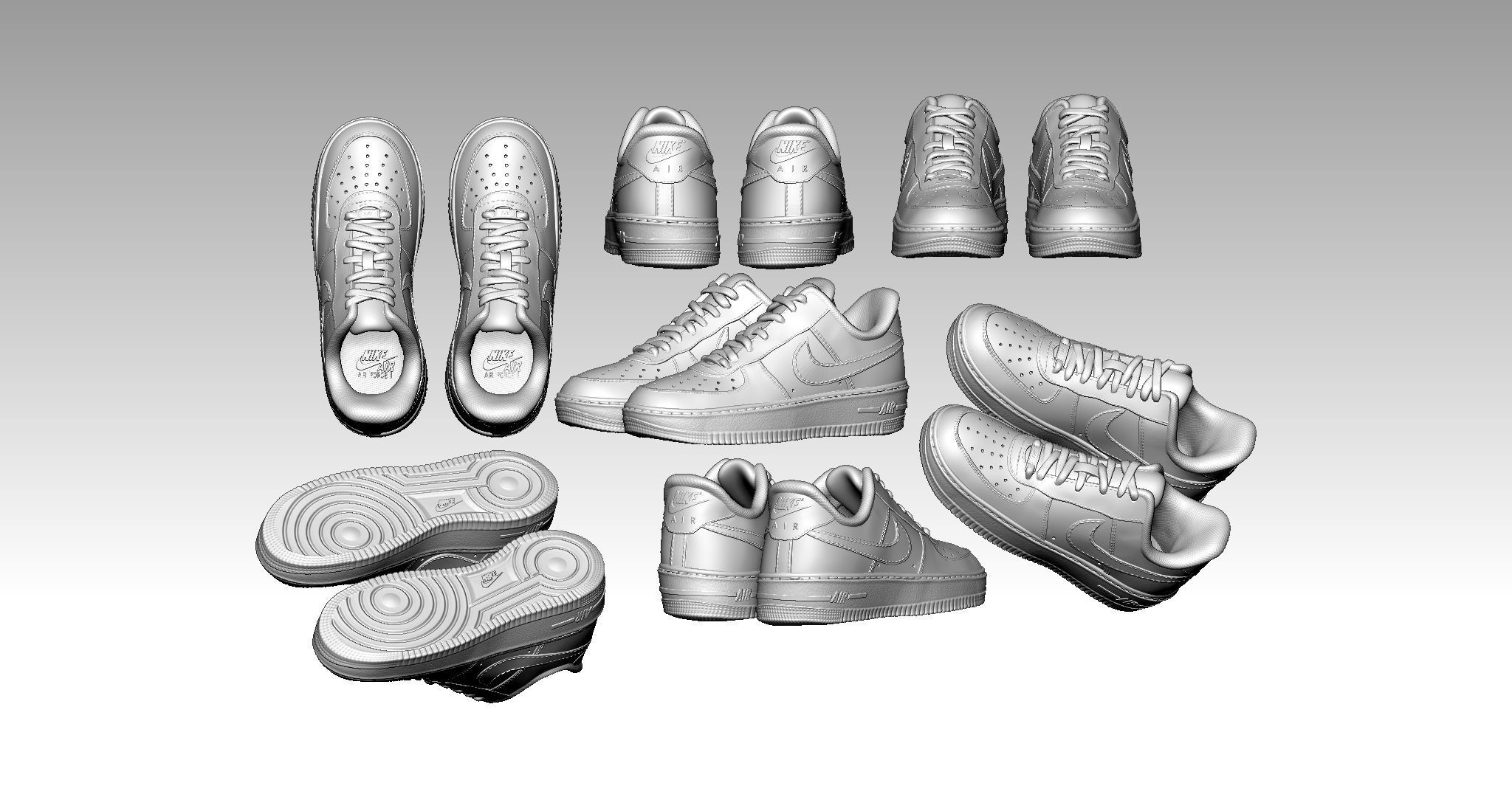 Nike Airforce  1 shoe for 3d print 3D print model_1