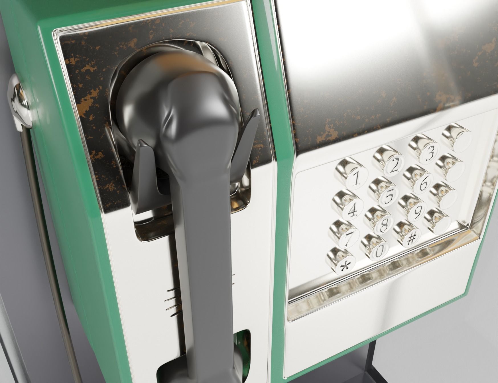 Public Phone Booth Free 3D model_3