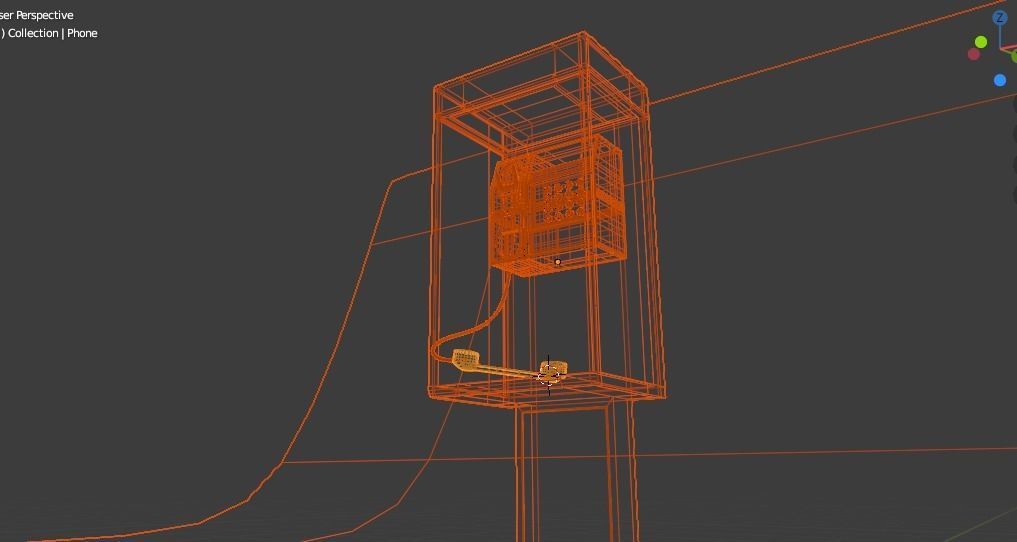 Public Phone Booth Free 3D model_7
