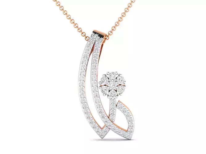 Women pendant 3dm stl render detail