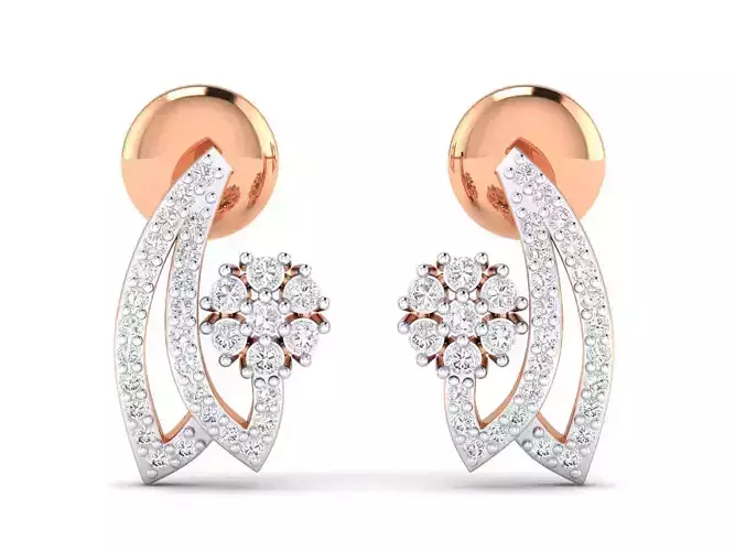 Women earrings 3dm stl render detail