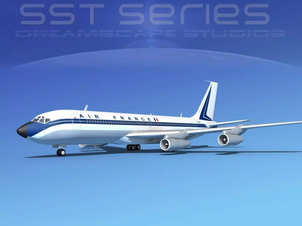 Boeing 707-320 SS Air France 3D model