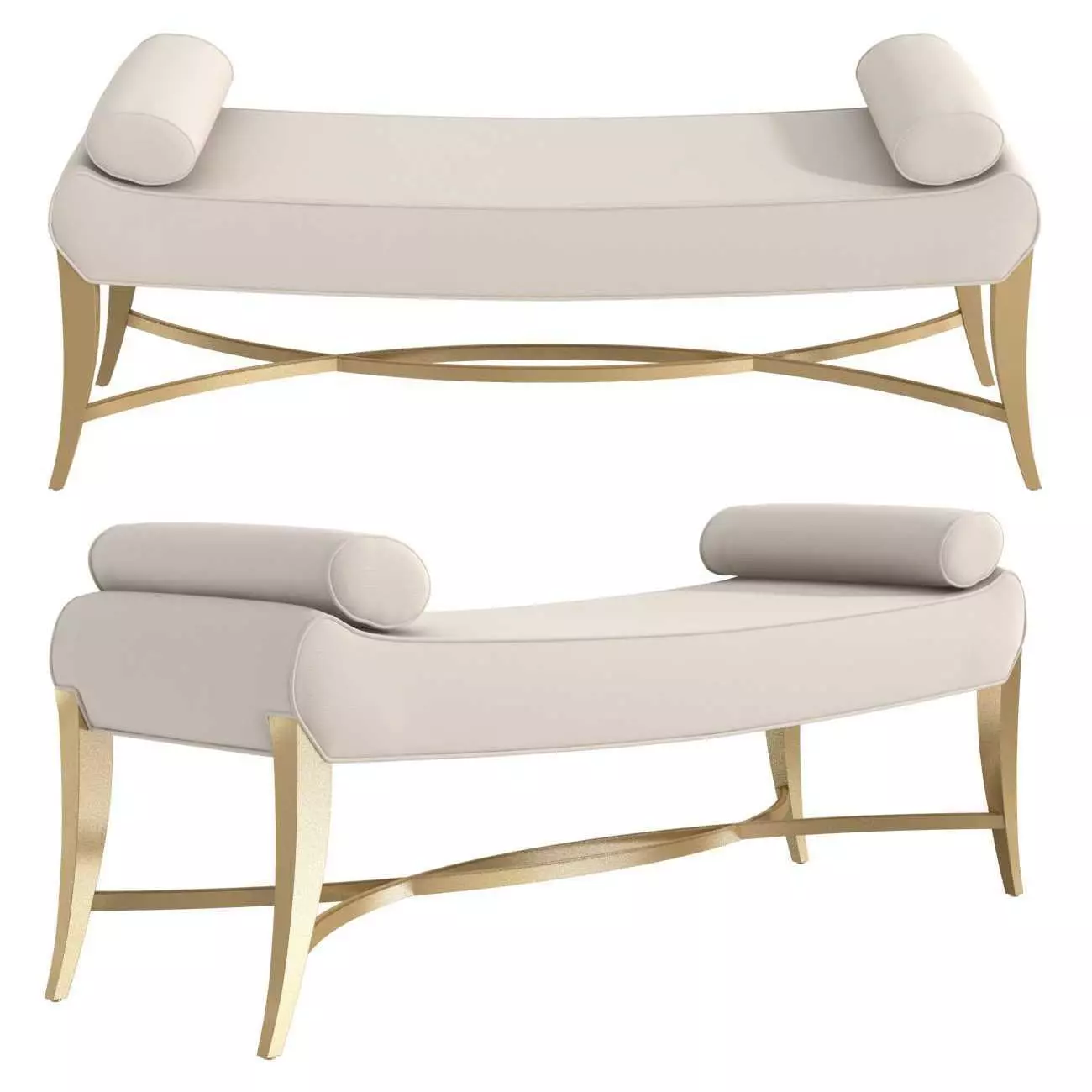 Michael Amini AICO Malibu Crest Bench 3D model_0