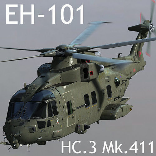 RAF EHI EH-101 Merlin HC 3 Mk 411 3D model