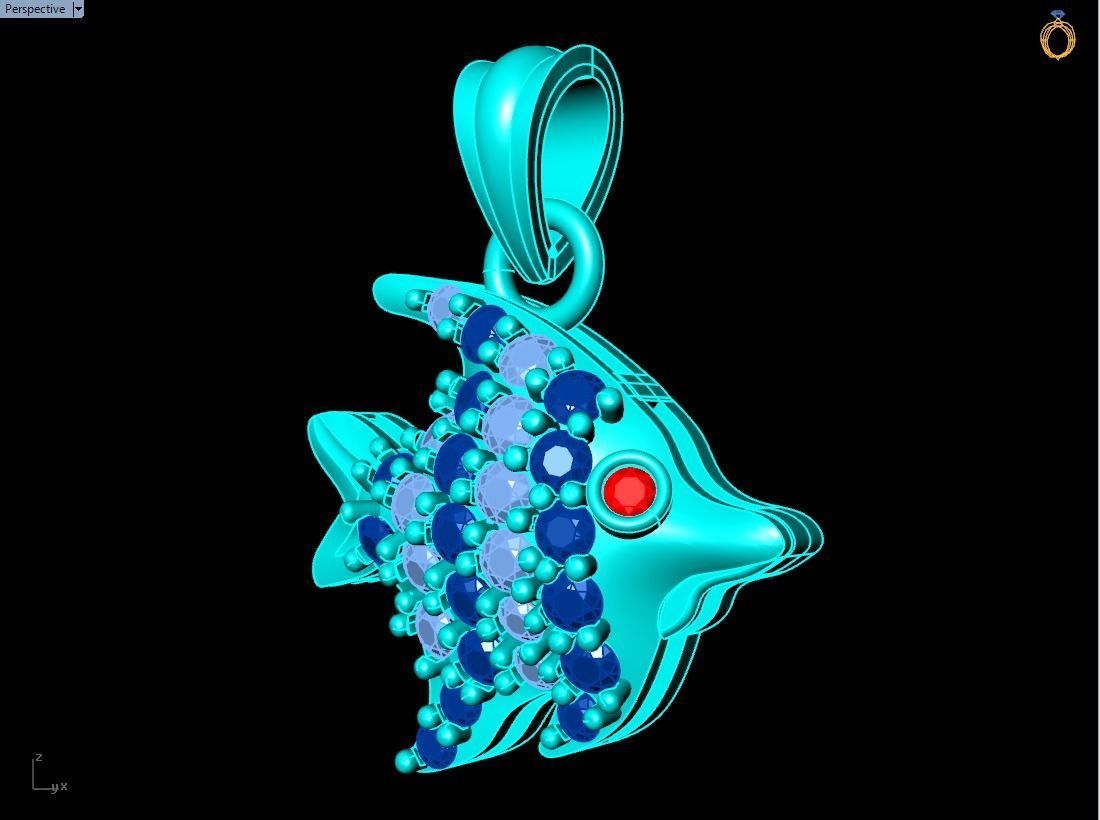 Fish pendant - Fish necklace - Womens pendants - N104 3D print model_10