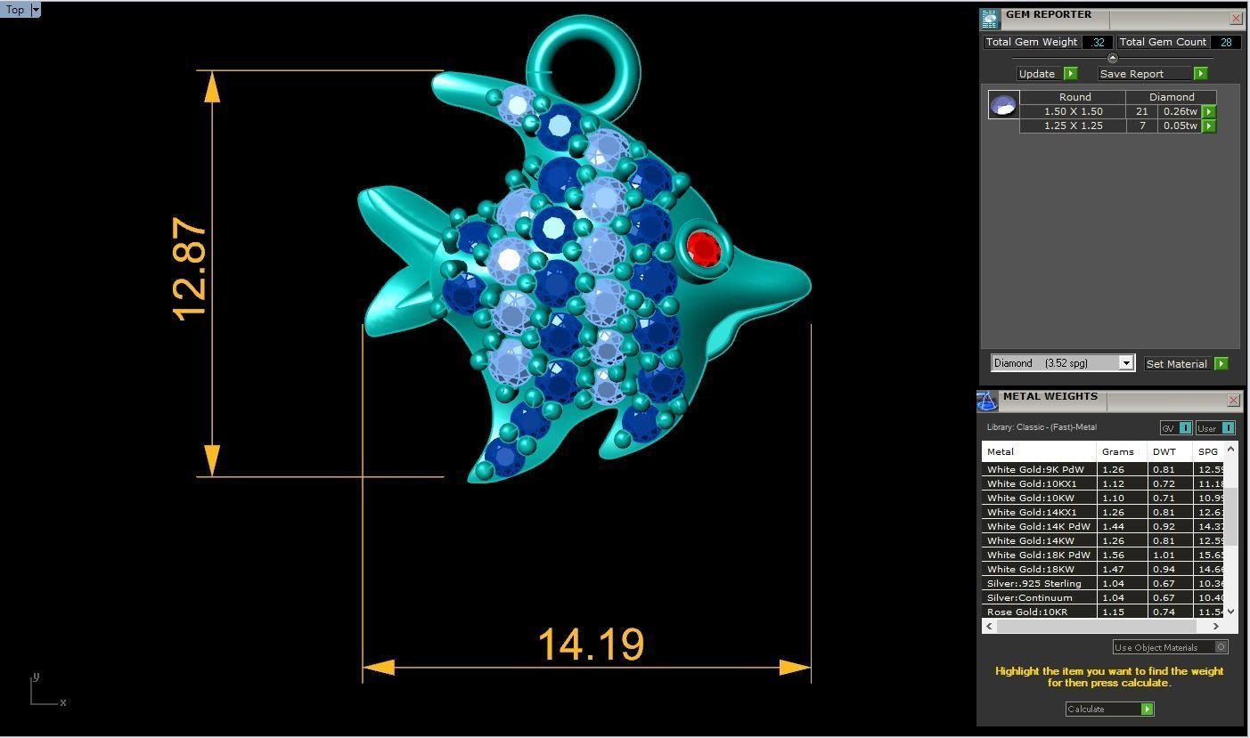 Fish pendant - Fish necklace - Womens pendants - N104 3D print model_6