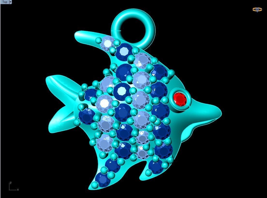 Fish pendant - Fish necklace - Womens pendants - N104 3D print model_7