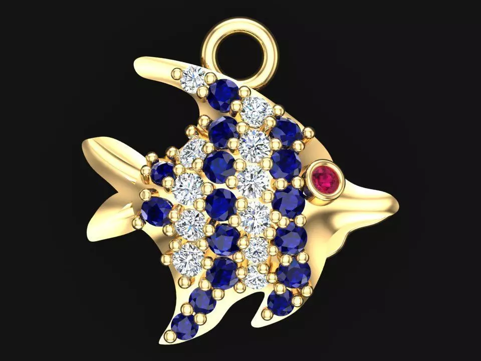 Fish pendant - Fish necklace - Womens pendants - N104 3D print model_0