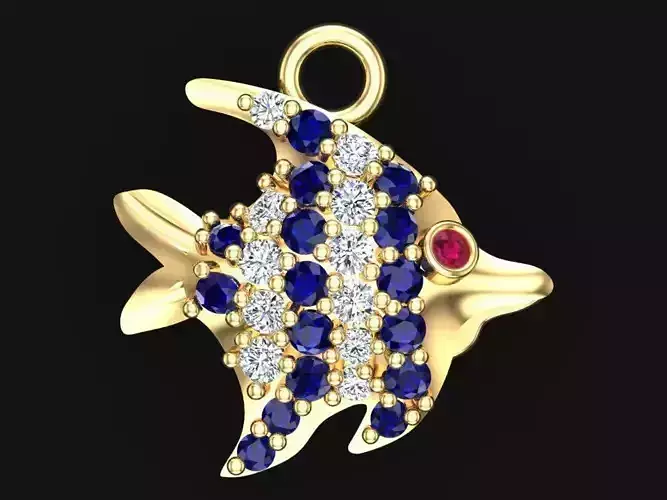 Fish pendant - Fish necklace - Womens pendants - N104