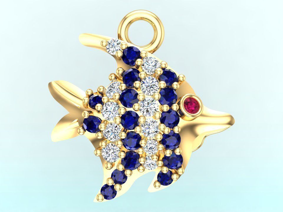 Fish pendant - Fish necklace - Womens pendants - N104 3D print model_1