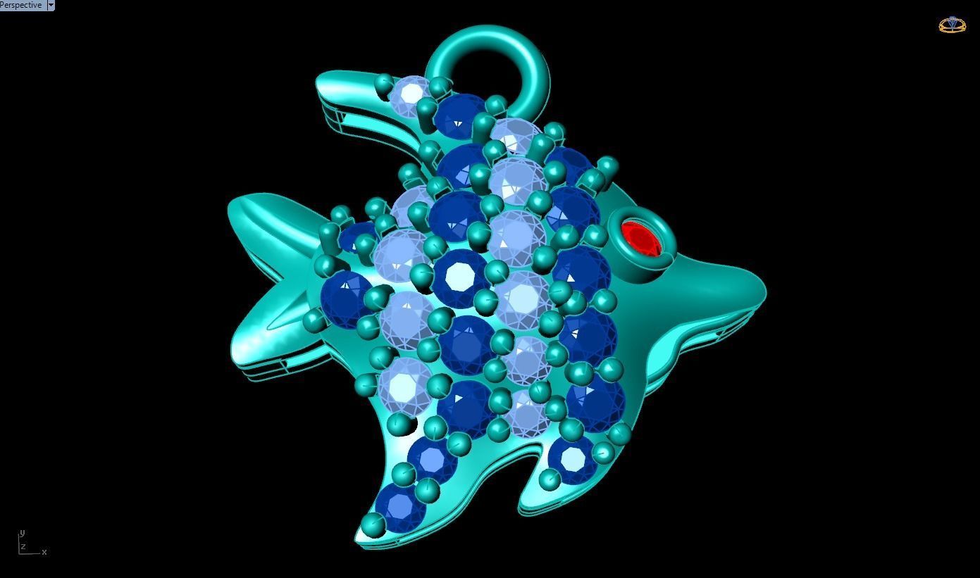 Fish pendant - Fish necklace - Womens pendants - N104 3D print model_8