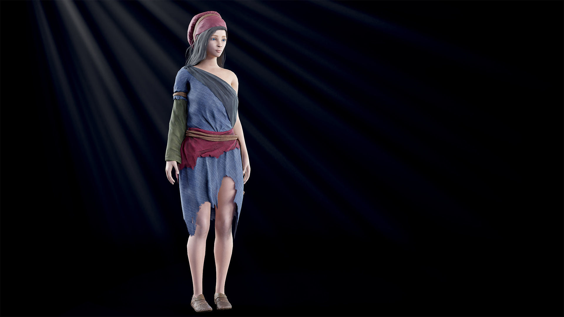 Poor Peasant Low-poly 3D model_11