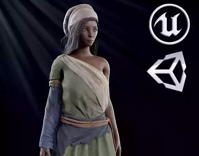Poor Peasant Low-poly 3D model
