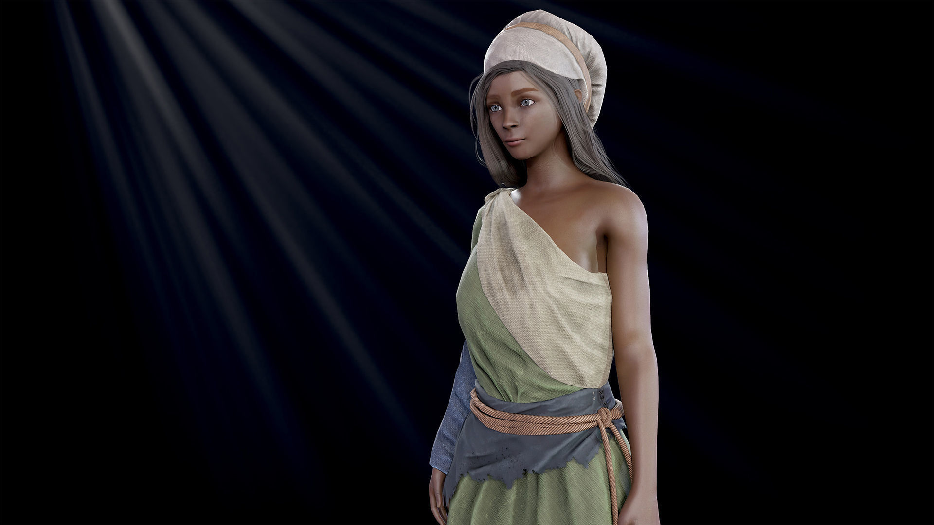 Poor Peasant Low-poly 3D model_7