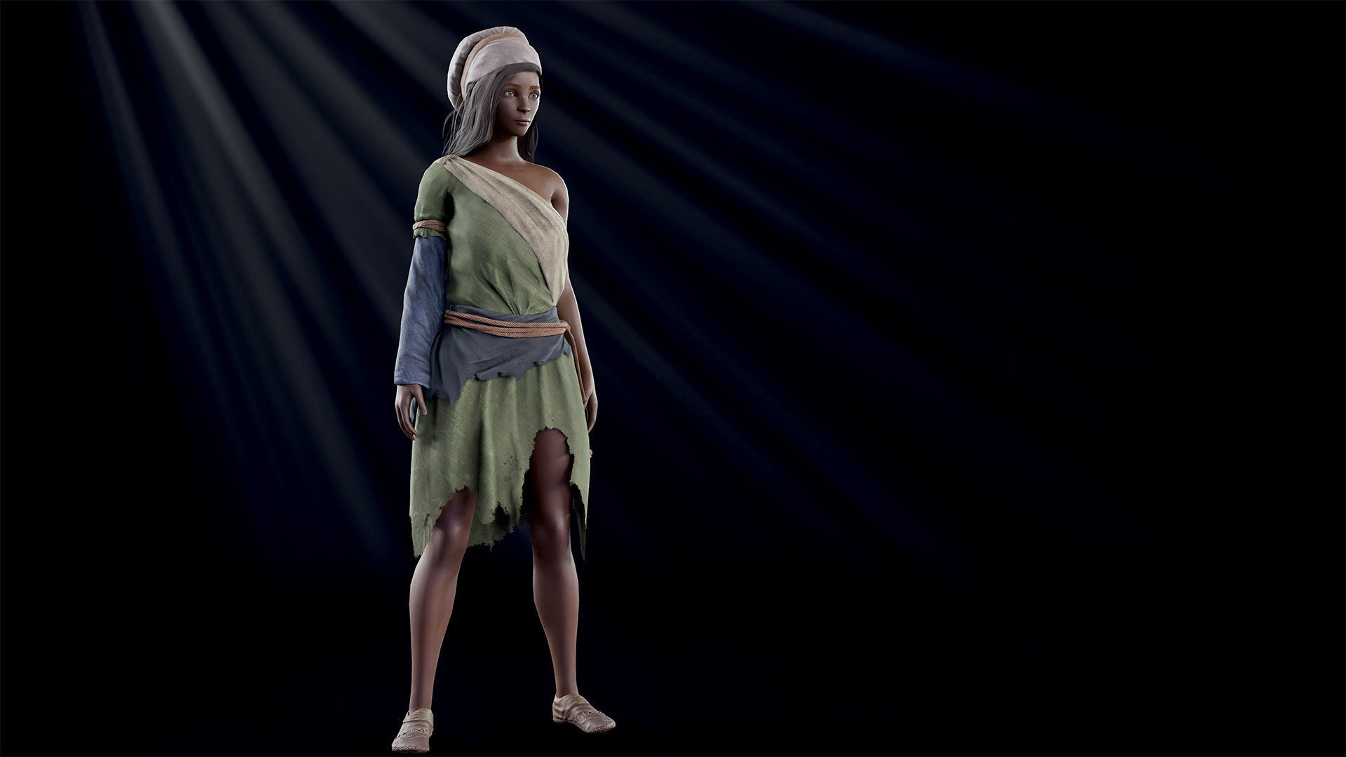 Poor Peasant Low-poly 3D model_9