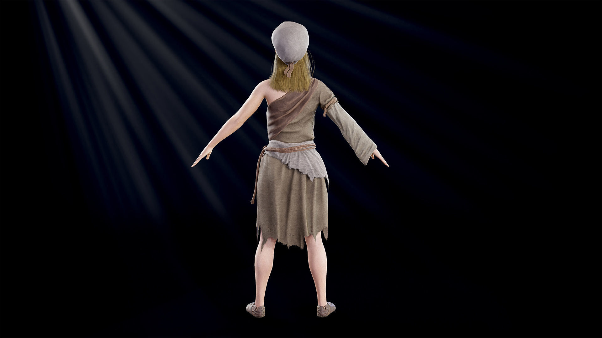 Poor Peasant Low-poly 3D model_33