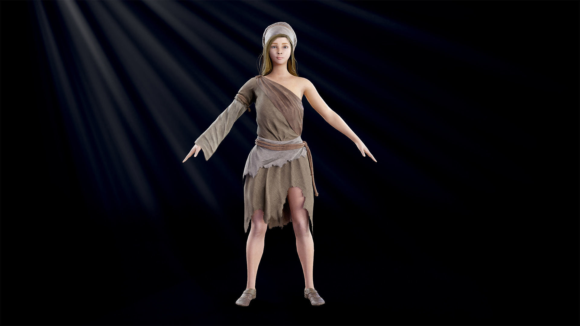 Poor Peasant Low-poly 3D model_38