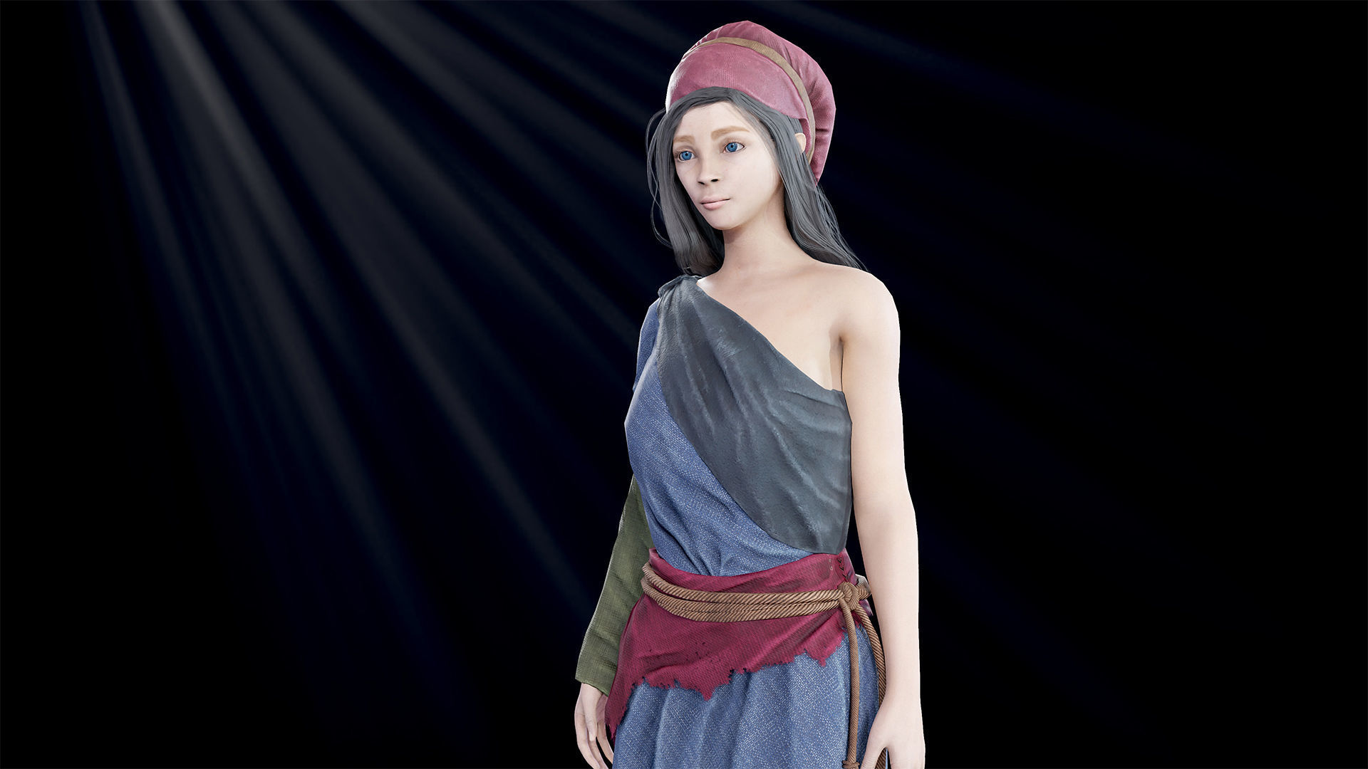 Poor Peasant Low-poly 3D model_12