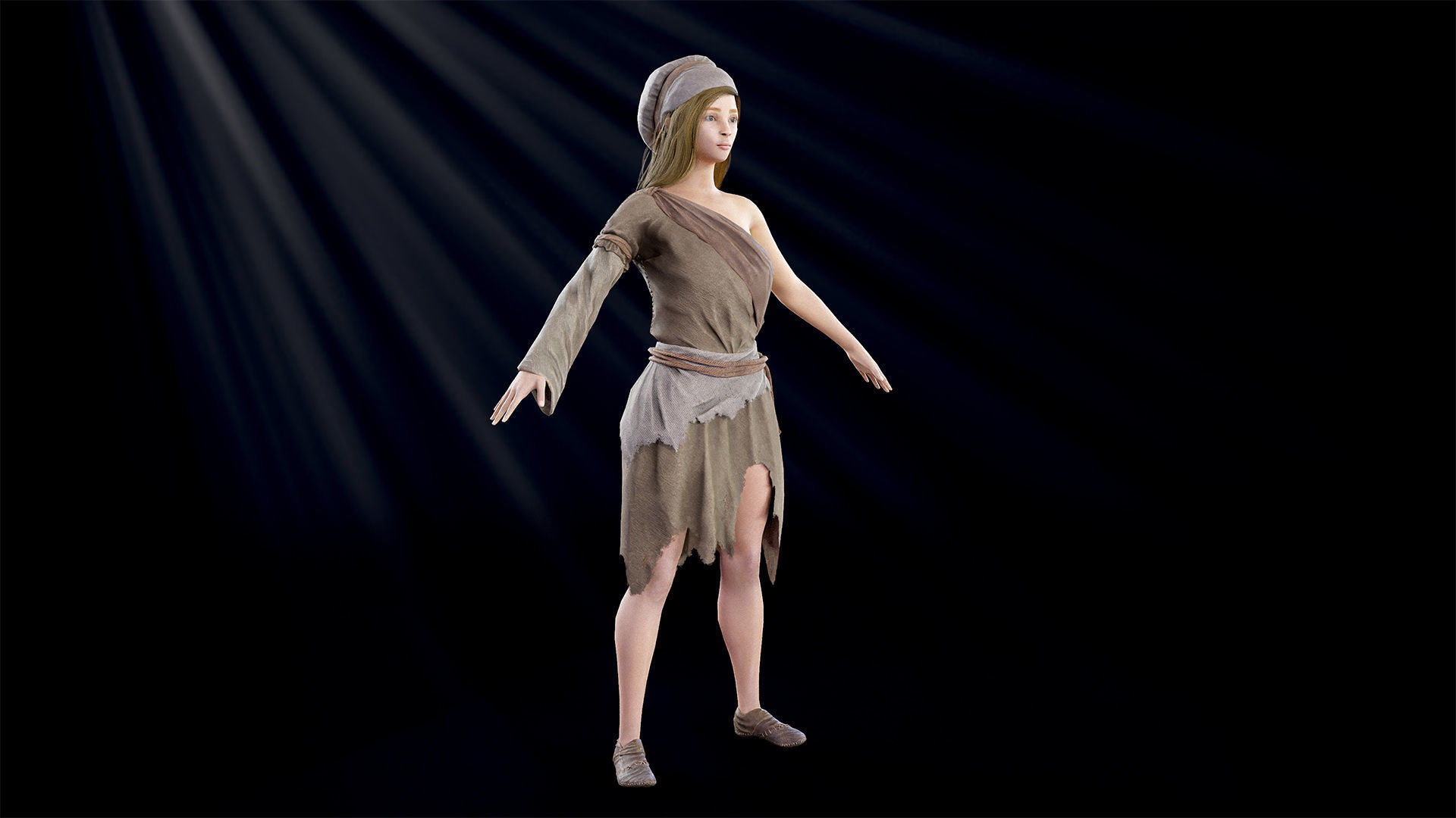 Poor Peasant Low-poly 3D model_37