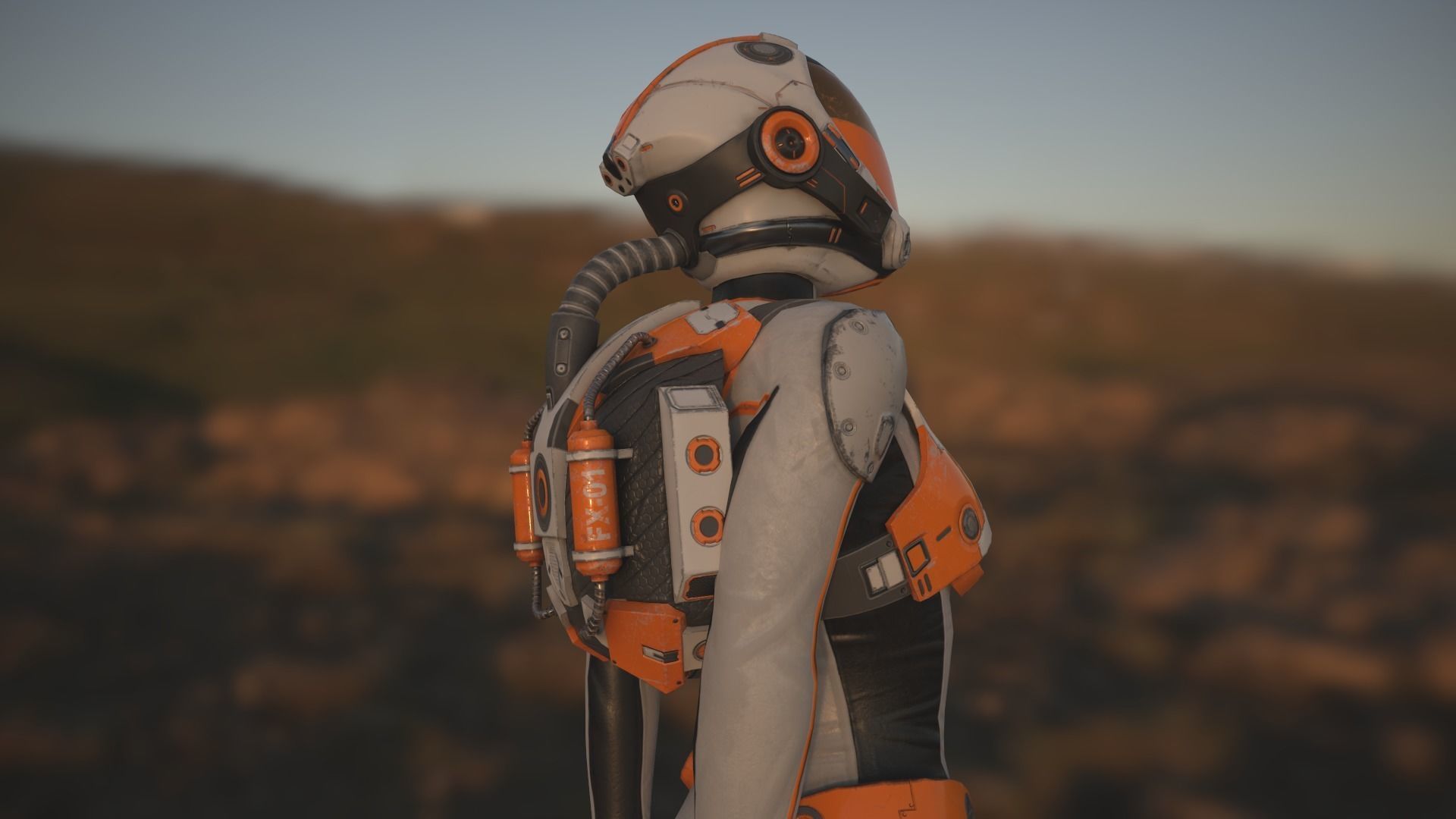 FX01 Female Space Suit White LITE VERSION Low-poly 3D model_5