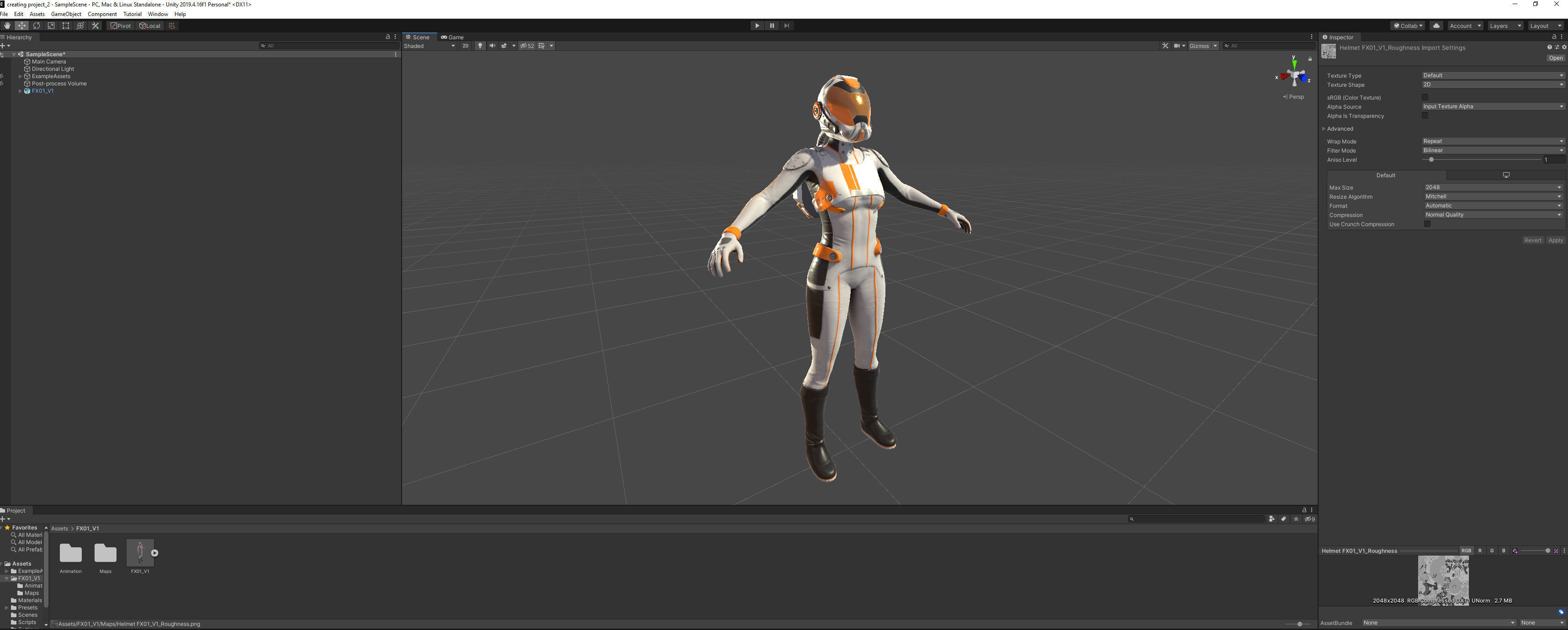 FX01 Female Space Suit White LITE VERSION Low-poly 3D model_14