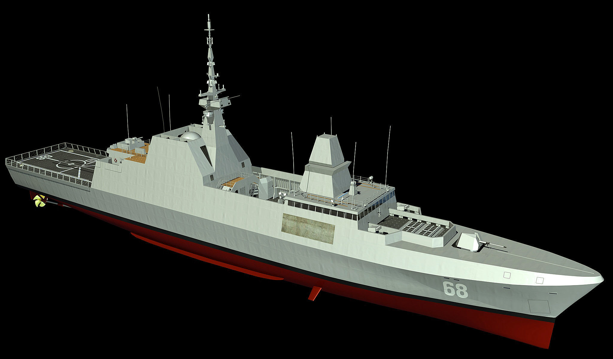 Singapore Navy RSS-68 Formidable Class Frigate 3D model_4