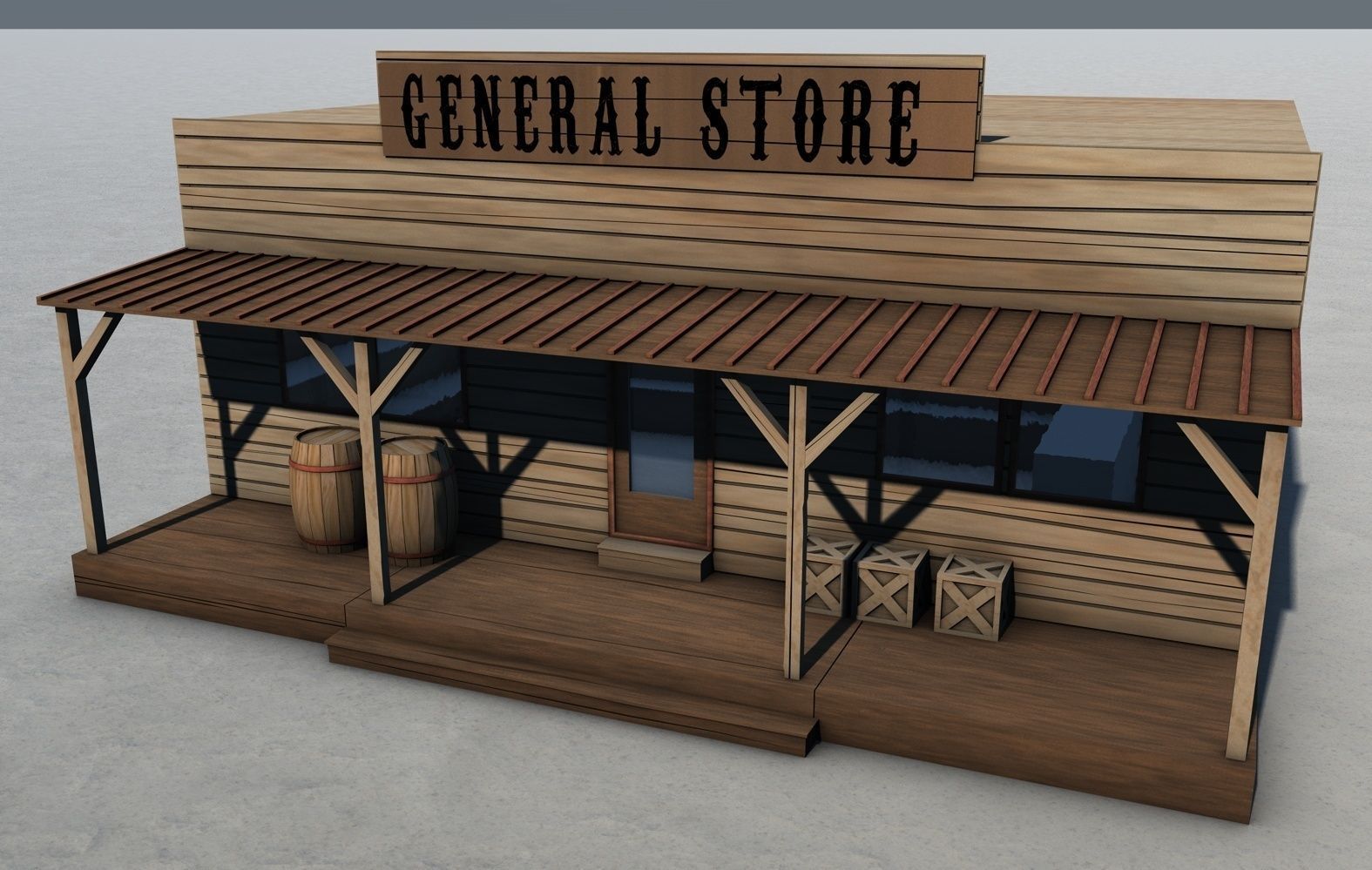 Old West Town 3D model_21