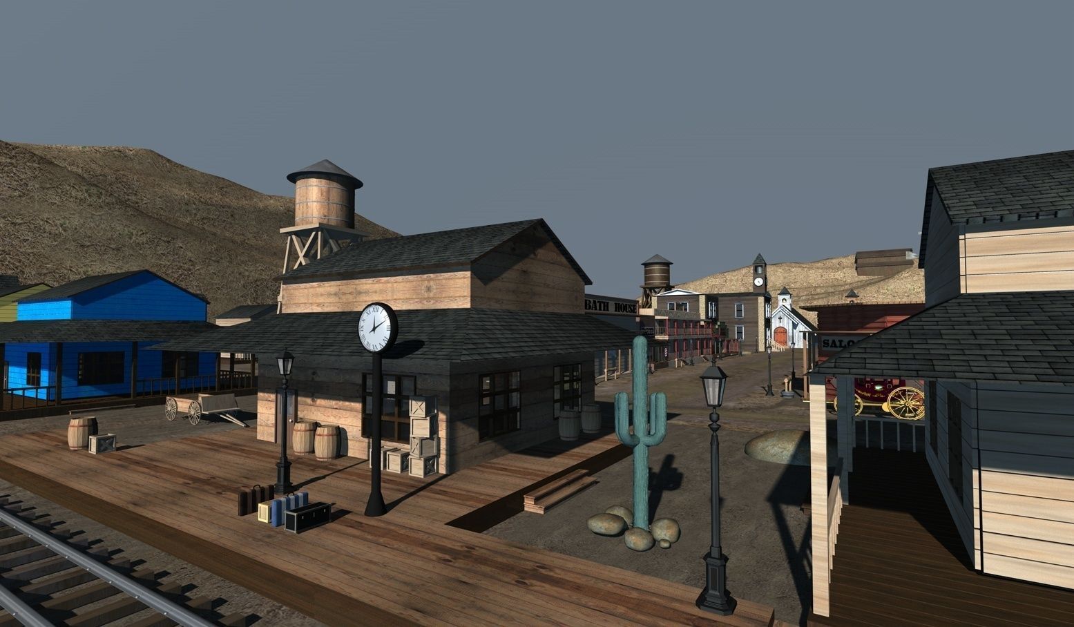 Old West Town 3D model_33