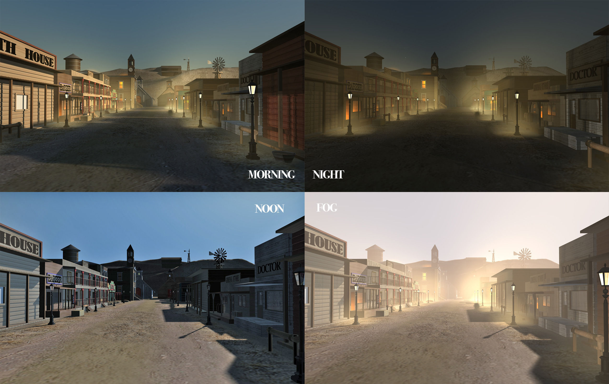 Old West Town 3D model_2