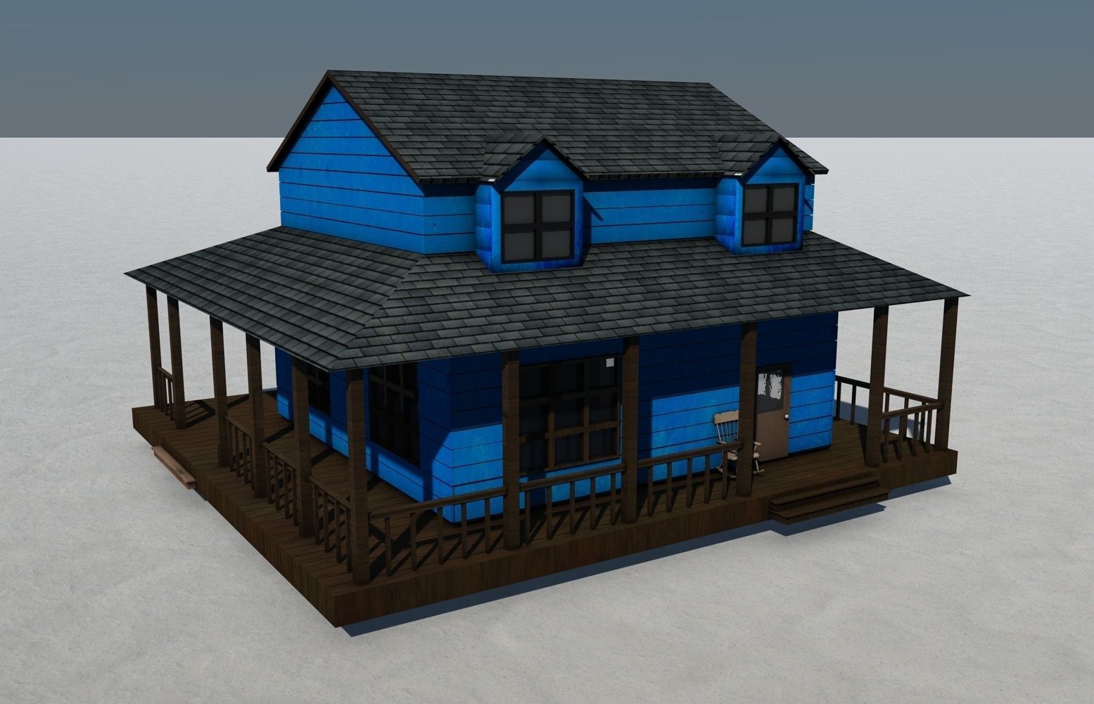 Old West Town 3D model_5