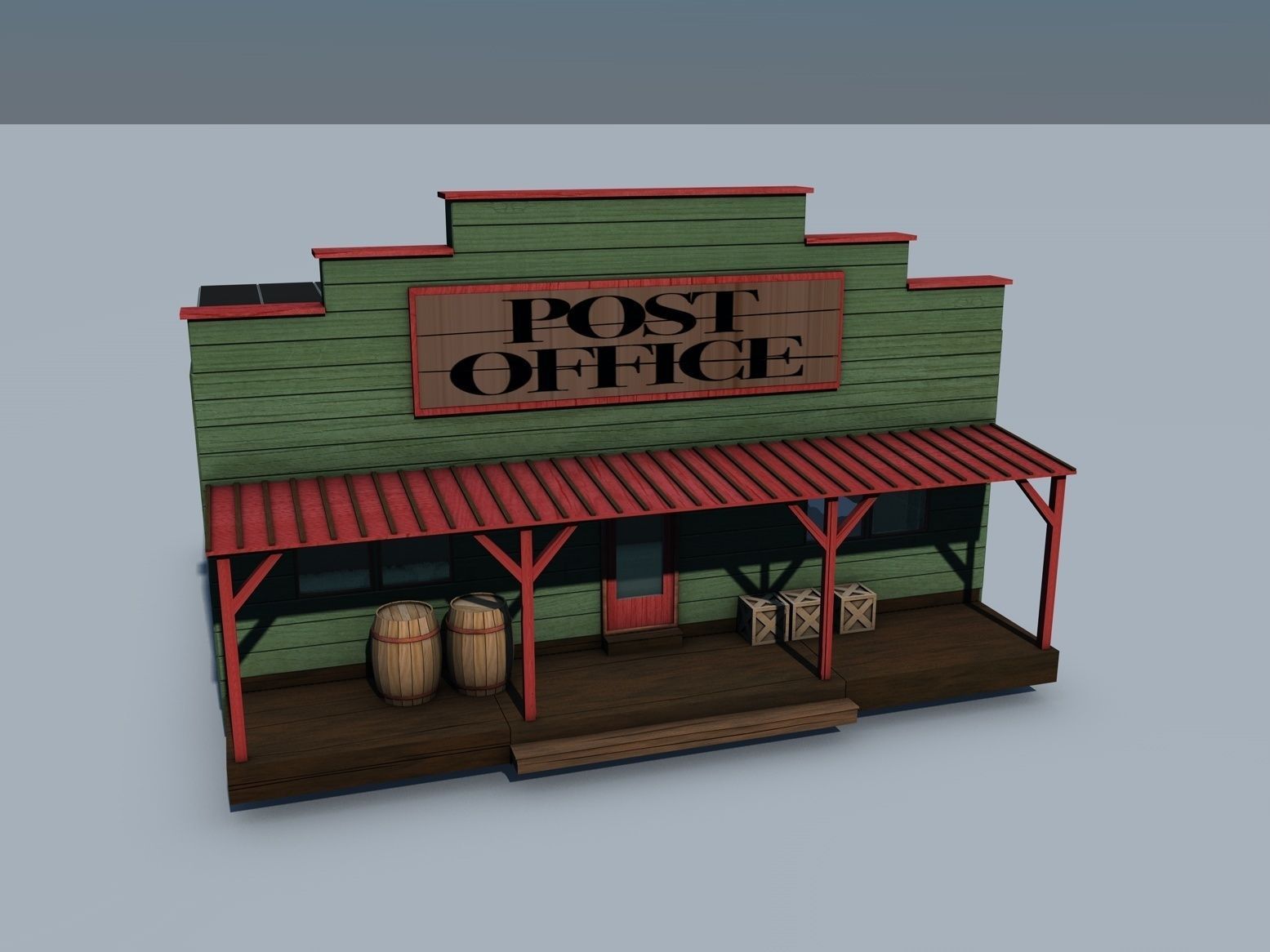 Old West Town 3D model_8