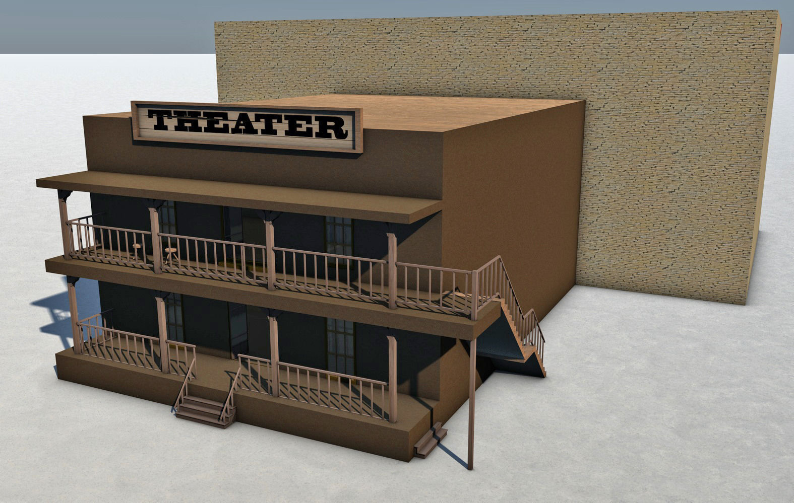 Old West Town 3D model_22