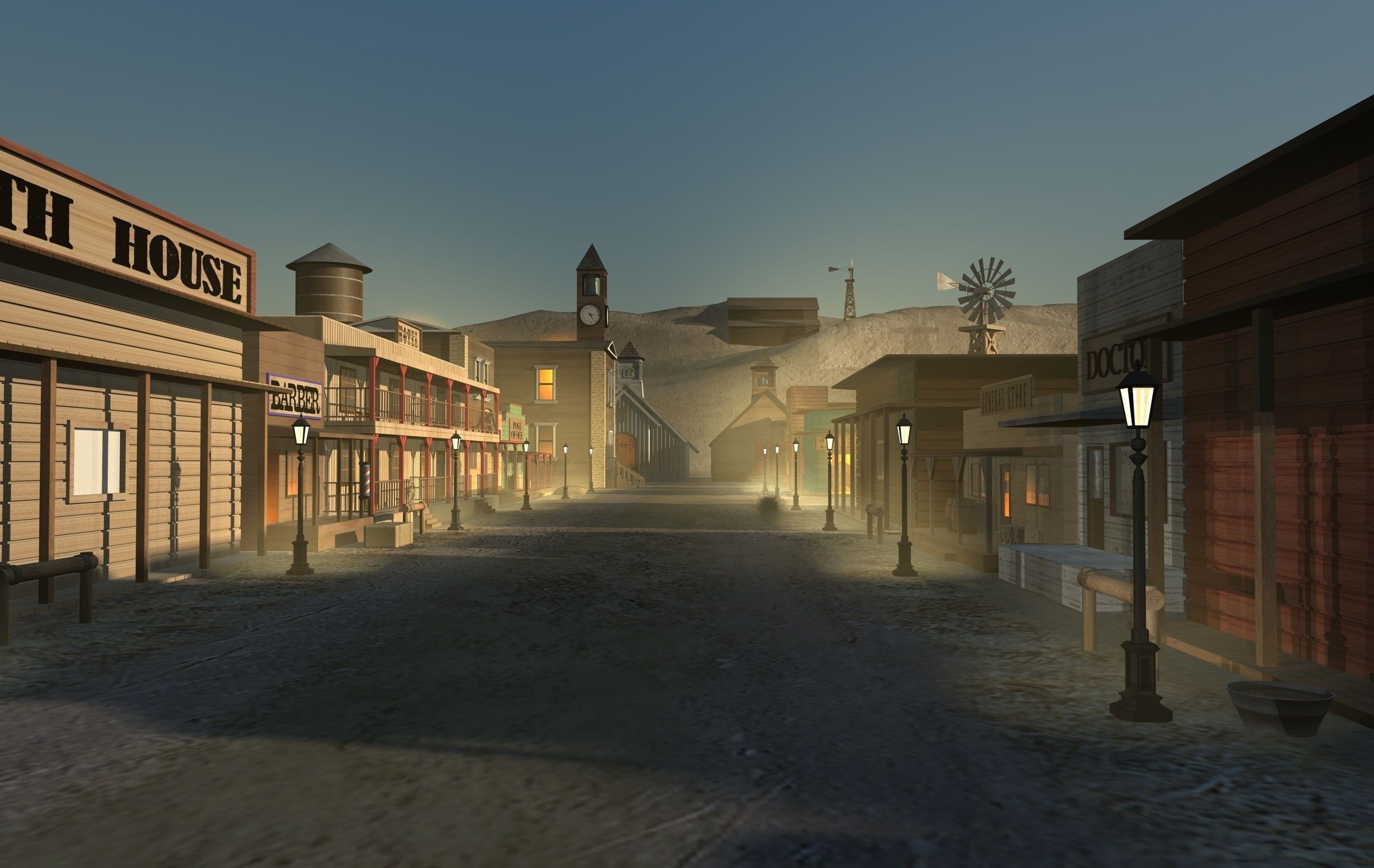 Old West Town 3D model_40