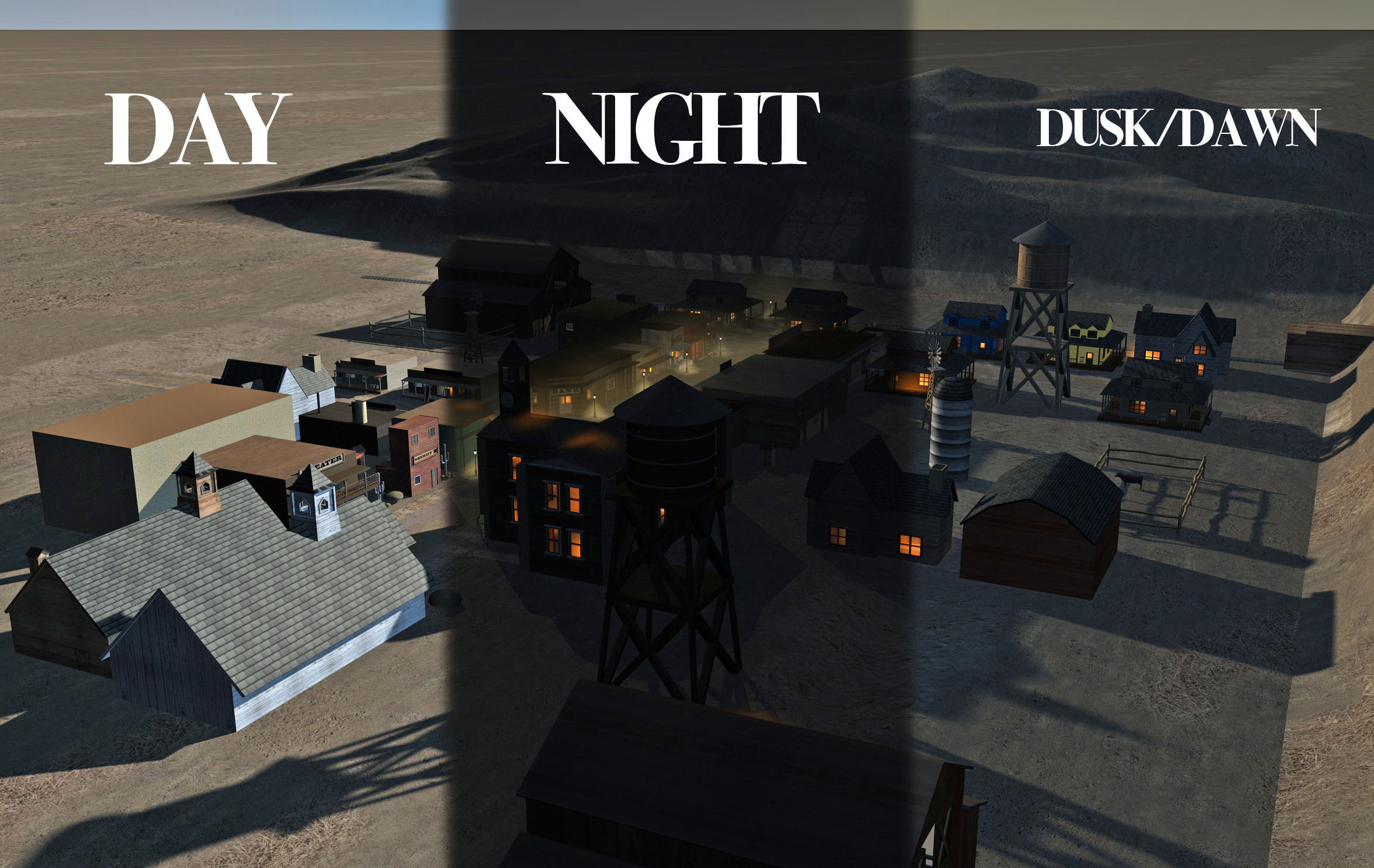 Old West Town 3D model_3