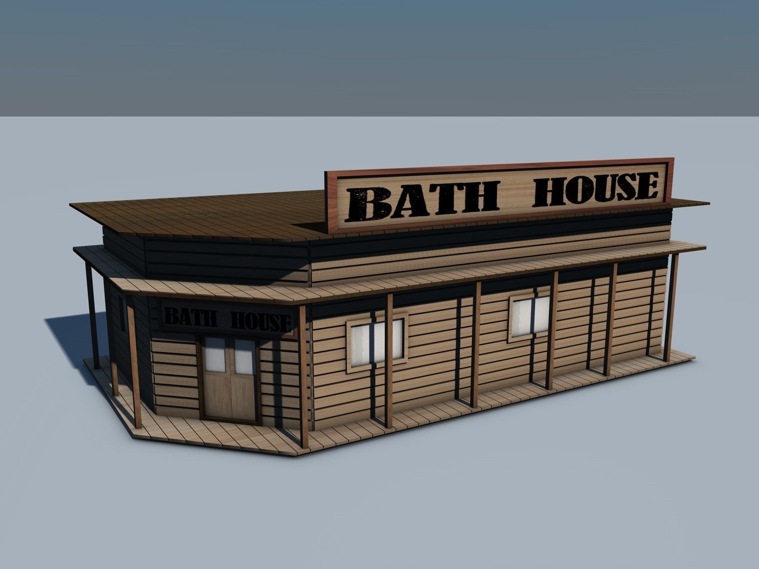 Old West Town 3D model_10