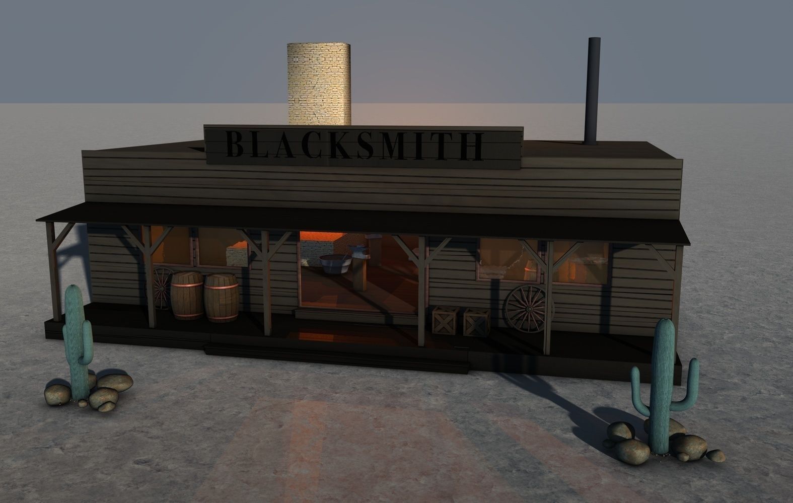 Old West Town 3D model_17