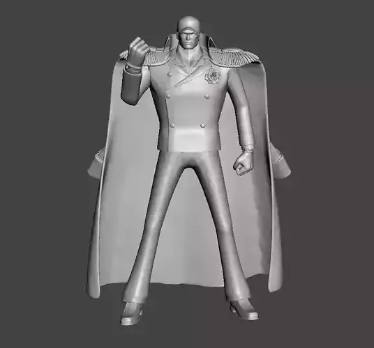 Akainu 3D Model man in suit and cape 3D print model