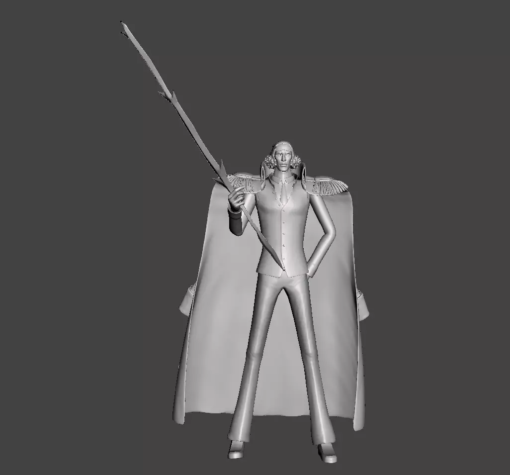 Aokiji 3D Model man holding sword 3D print model_0