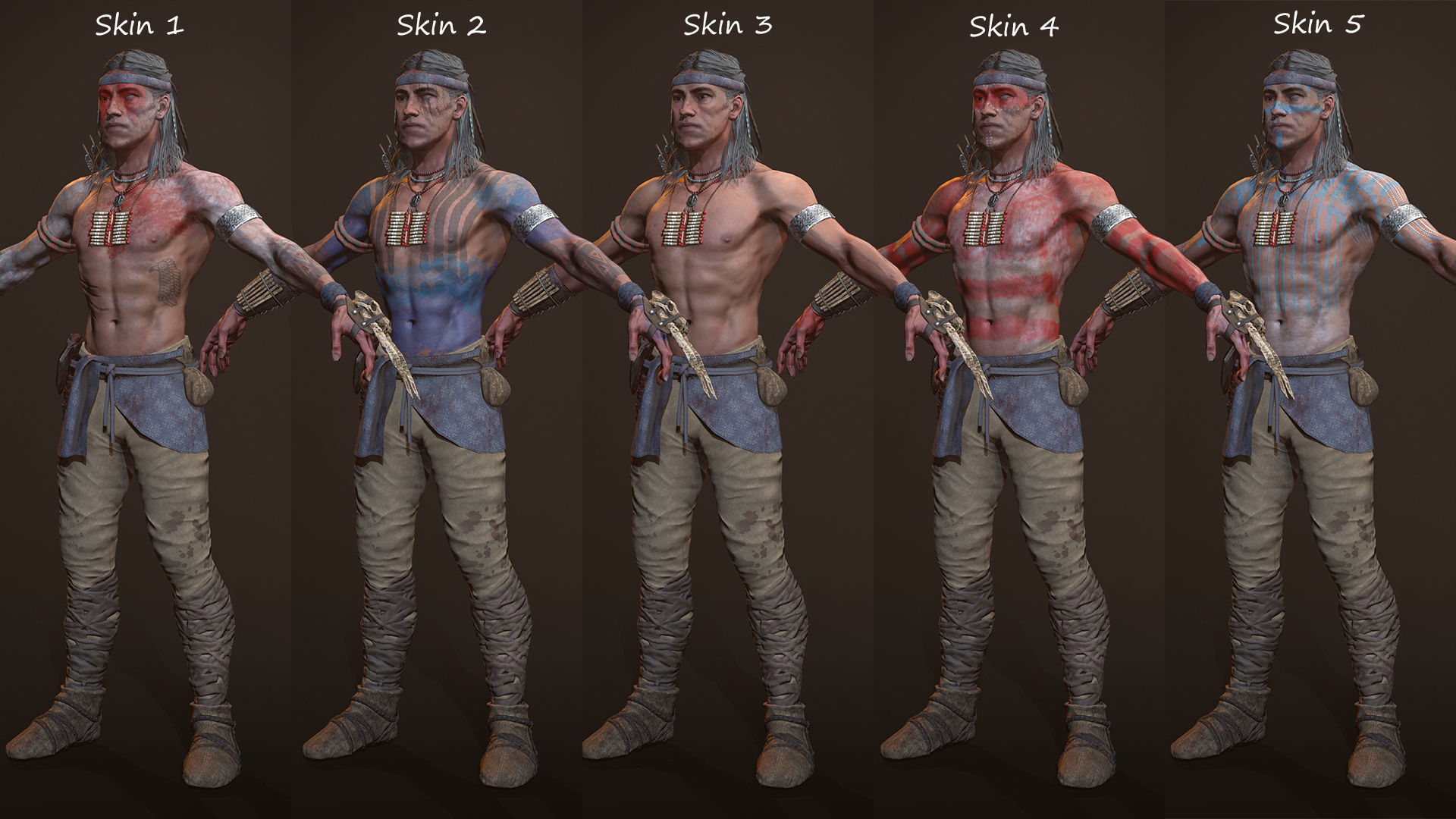 Native American 2 Low-poly 3D model_7