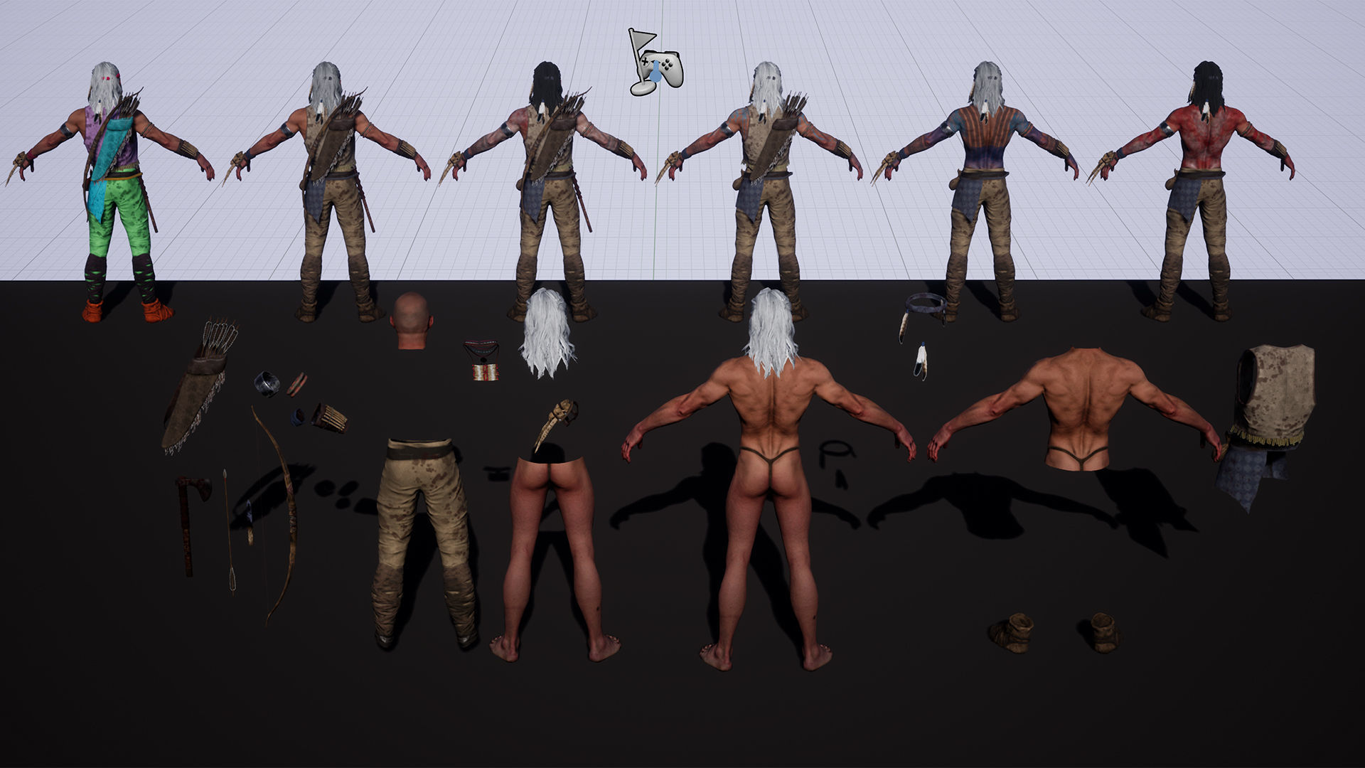 Native American 2 Low-poly 3D model_24