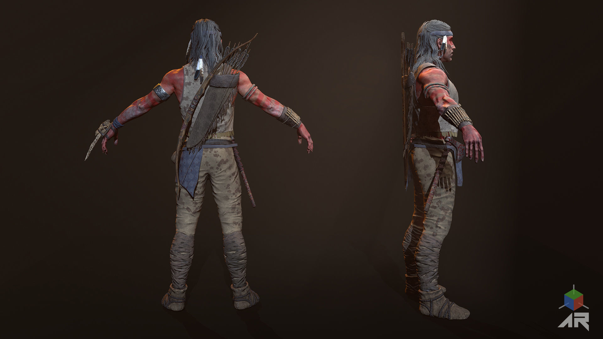 Native American 2 Low-poly 3D model_11