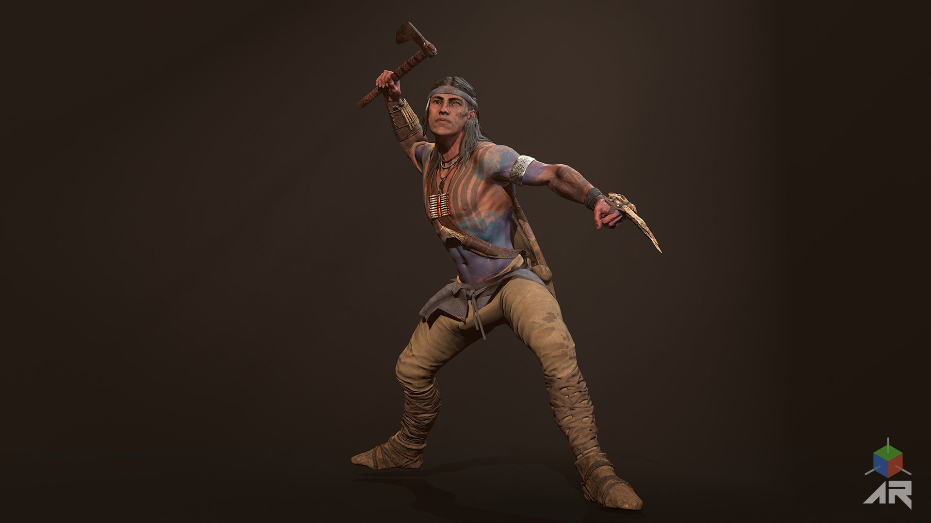 Native American 2 Low-poly 3D model_18