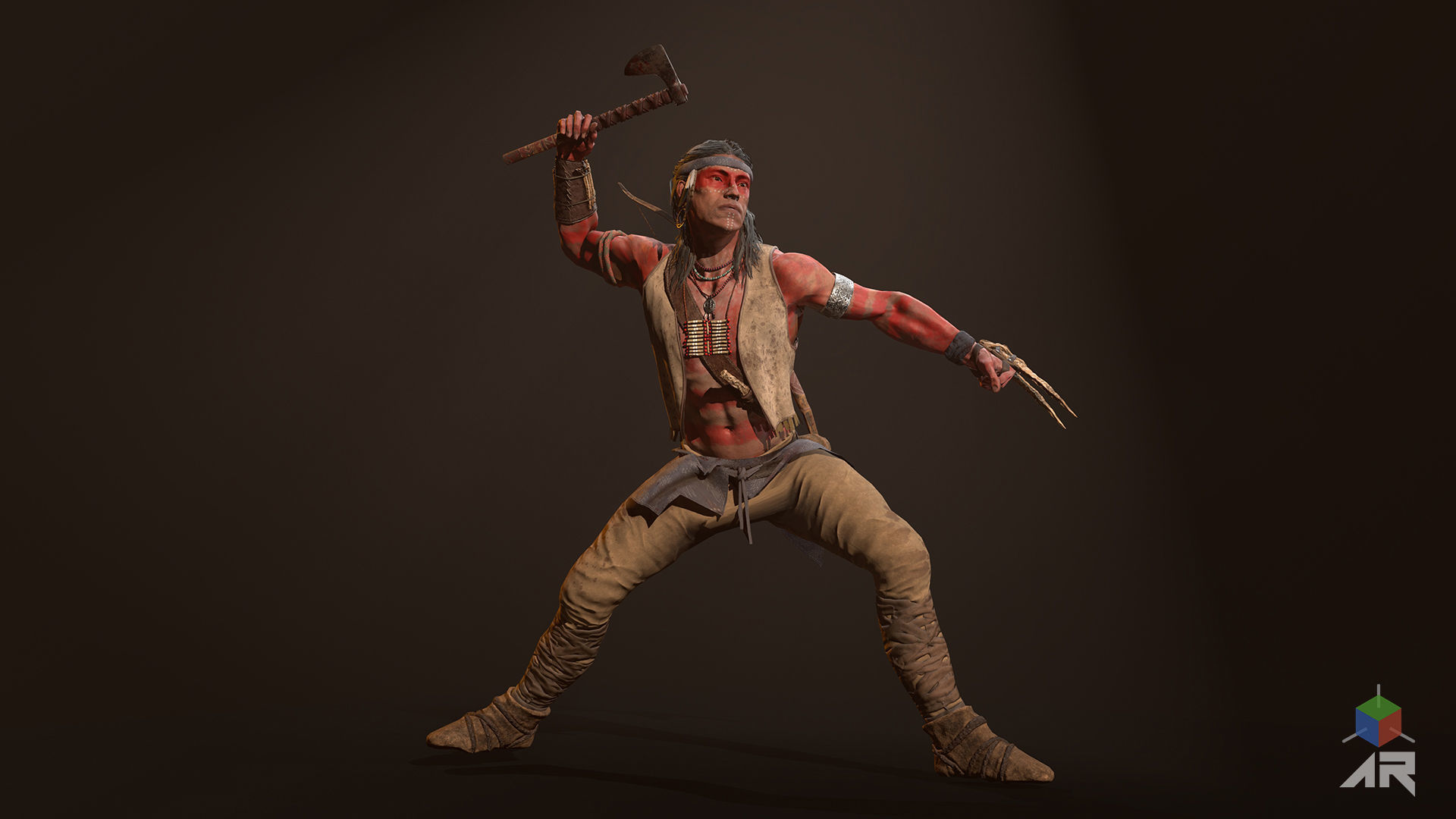 Native American 2 Low-poly 3D model_14