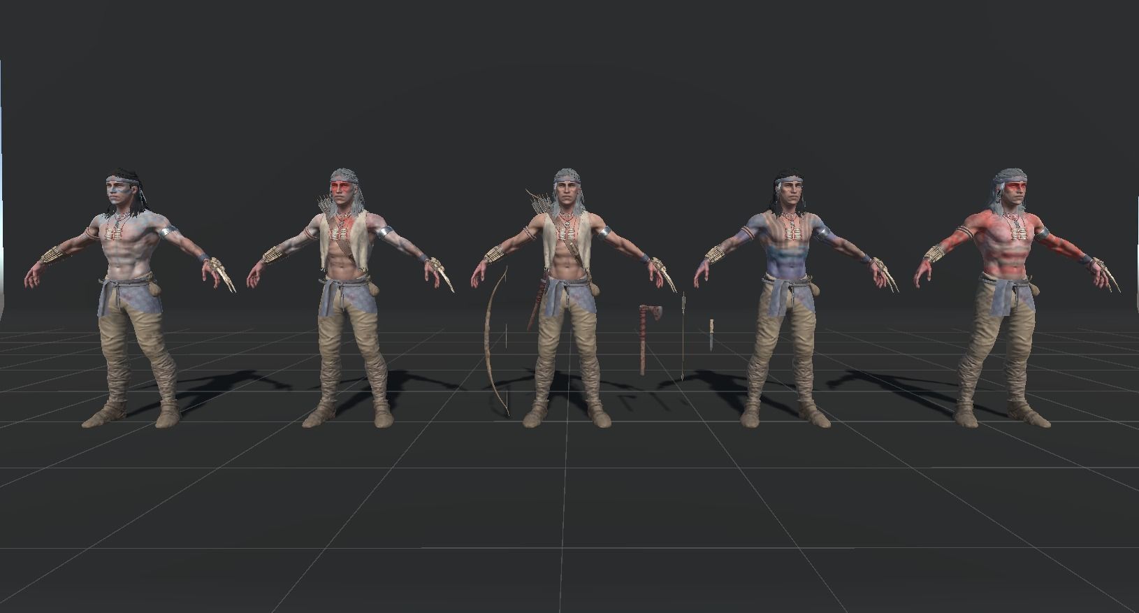 Native American 2 Low-poly 3D model_29