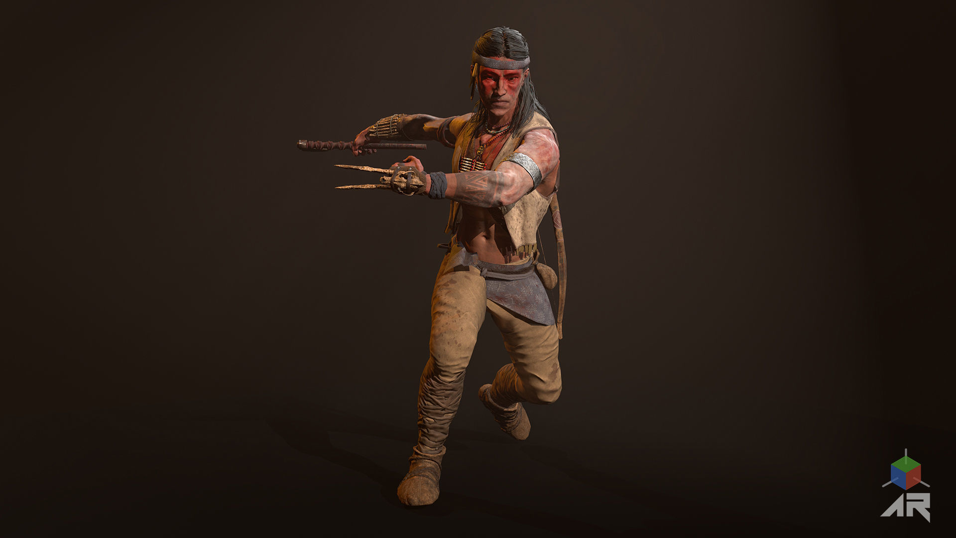 Native American 2 Low-poly 3D model_16