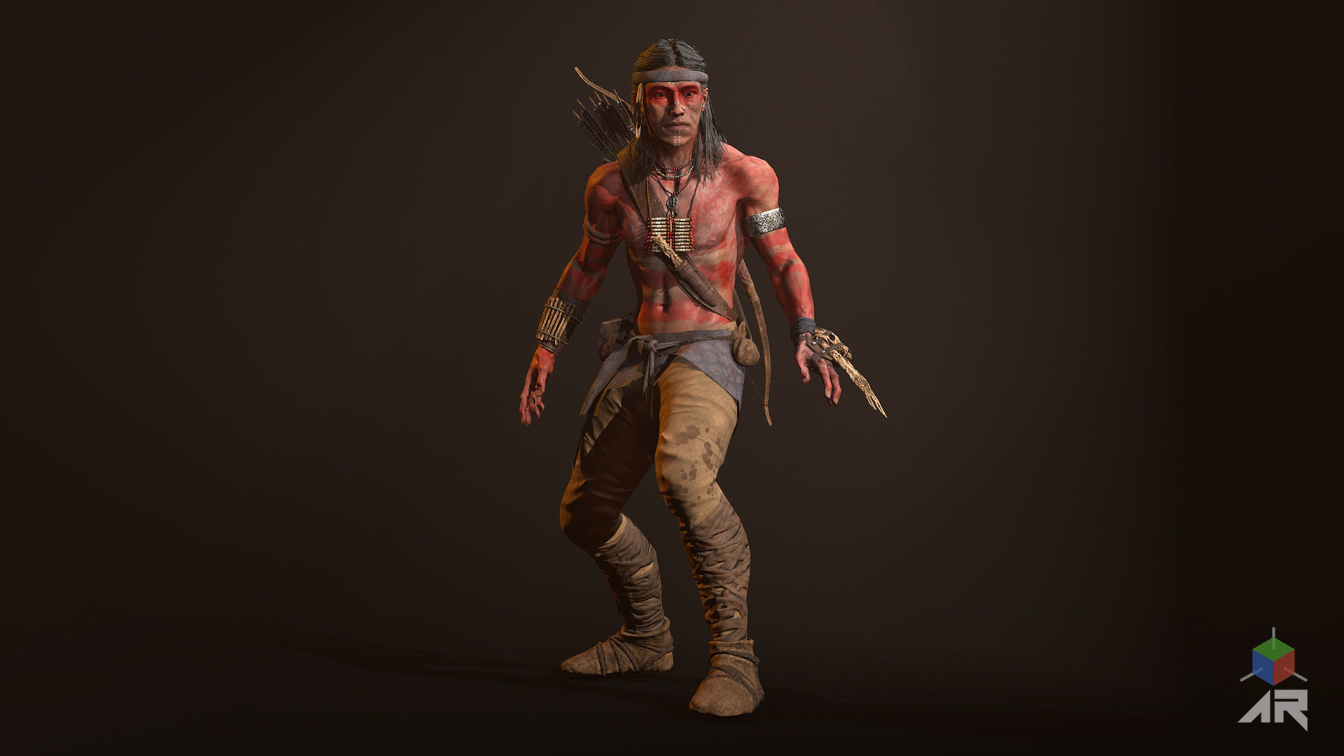Native American 2 Low-poly 3D model_17